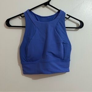 Women’s Lululemon Everlux High-Neck Train Bra Size 4 Wild Indigo Blue